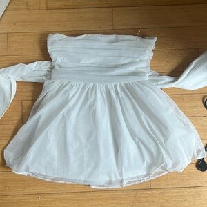 Babyboo Katrina Mini Dress - Ivory Sparkle